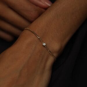 18K Gold 8-Point Diamond Bracelet: Flat Chain