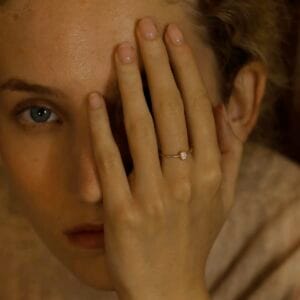 Dove Egg/18K Gold 20pt Fancy Diamond Ring