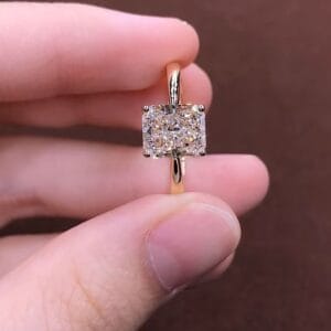 18K Gold Radiant Diamond Ring