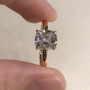 18K Gold Cushion-Cut Ring