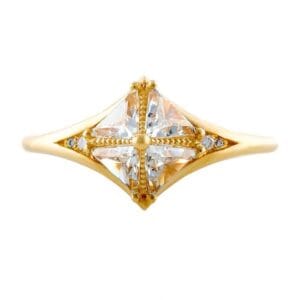 Quadrilateral Snowflake Morganite Ring