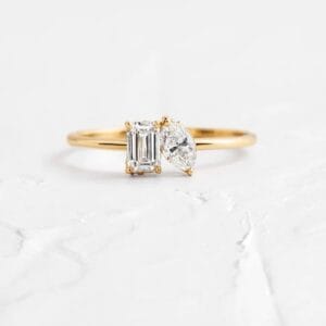 18K Gold Emerald & Cat's Eye Morganite Ring