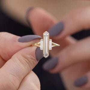 18K Gold Triple Vertical Morganite Ring