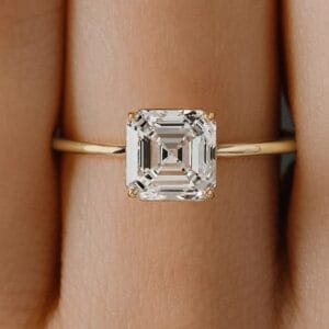 Asscher-Cut Morganite Ring in 18K Gold