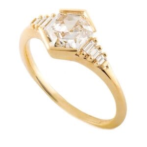 2ct Hexagonal Morganite Ring